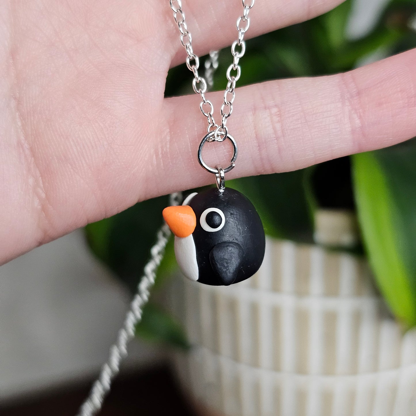 Penguin Clay Necklace