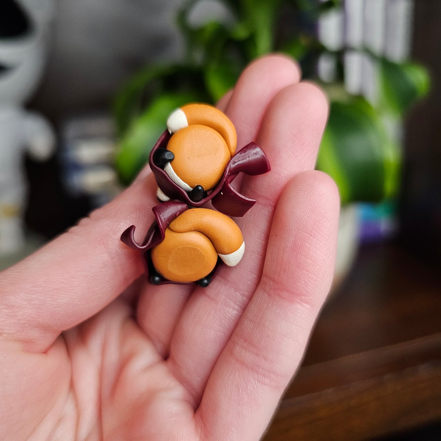 Fox in a Scarf Clay Earrings