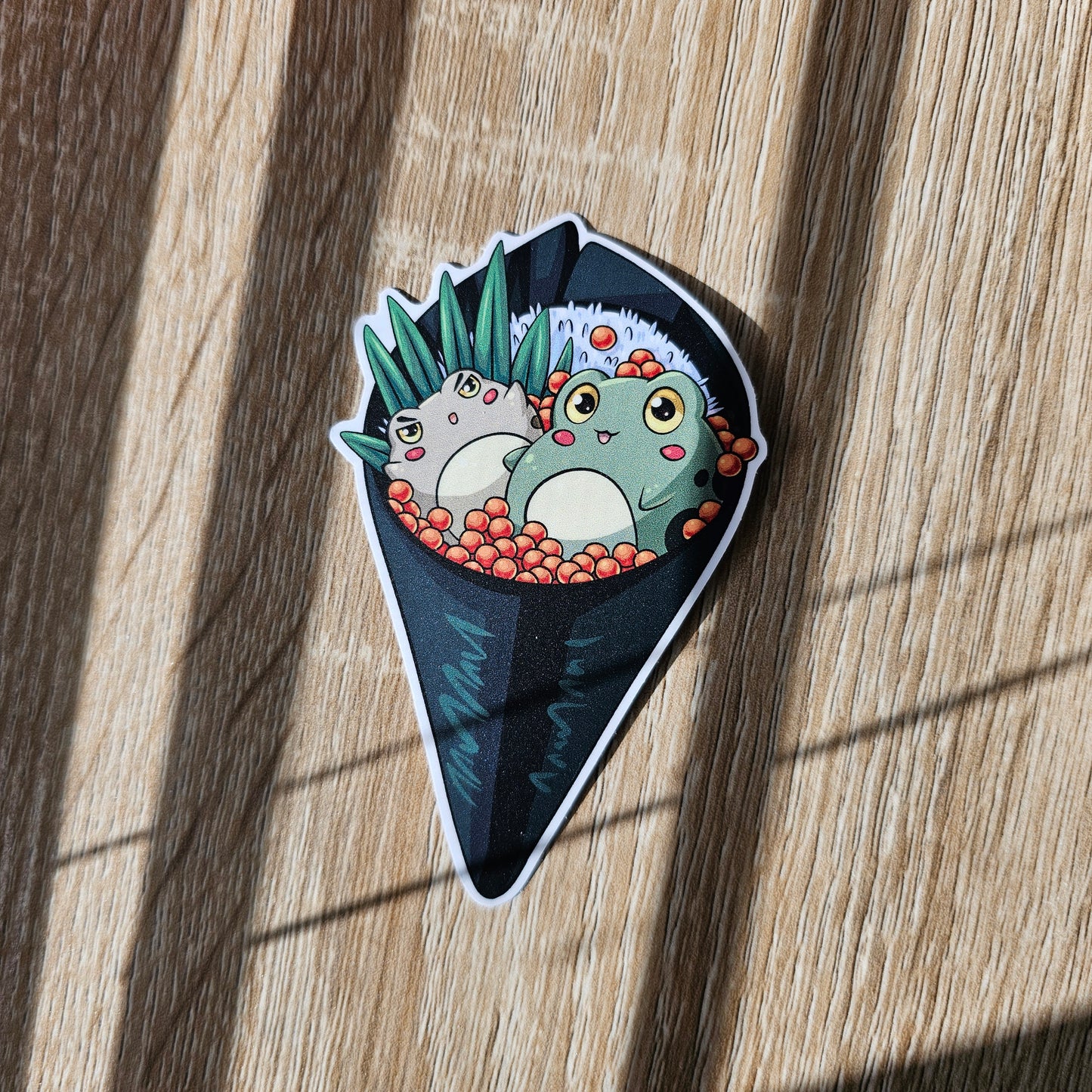 Cone Sushi Frog Vinyl Sticker