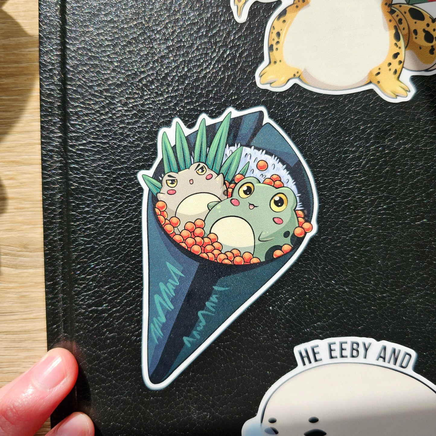 Cone Sushi Frog Vinyl Sticker