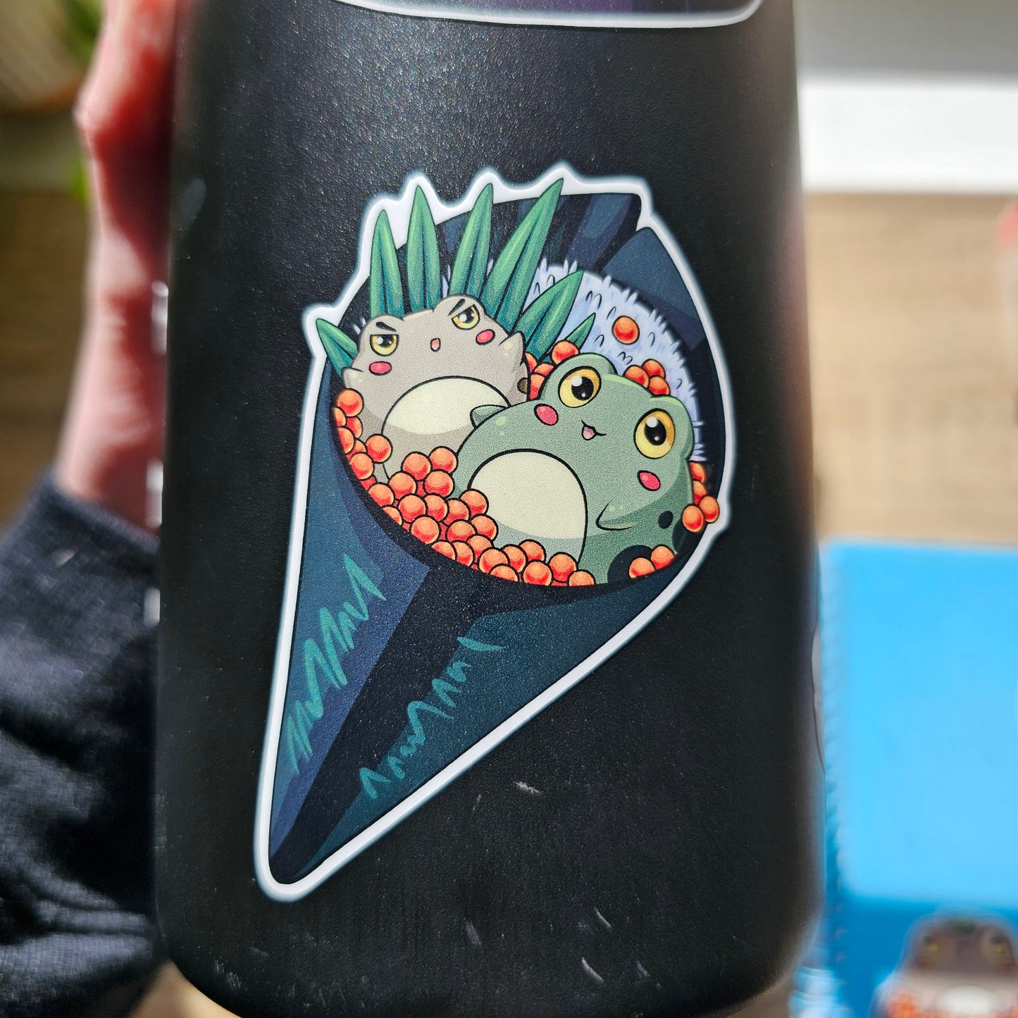 Cone Sushi Frog Vinyl Sticker