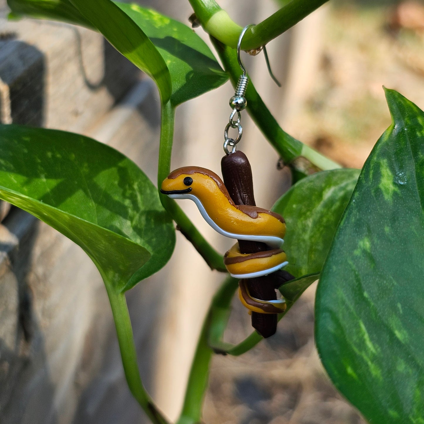 Snake Ball Python Clay Earring