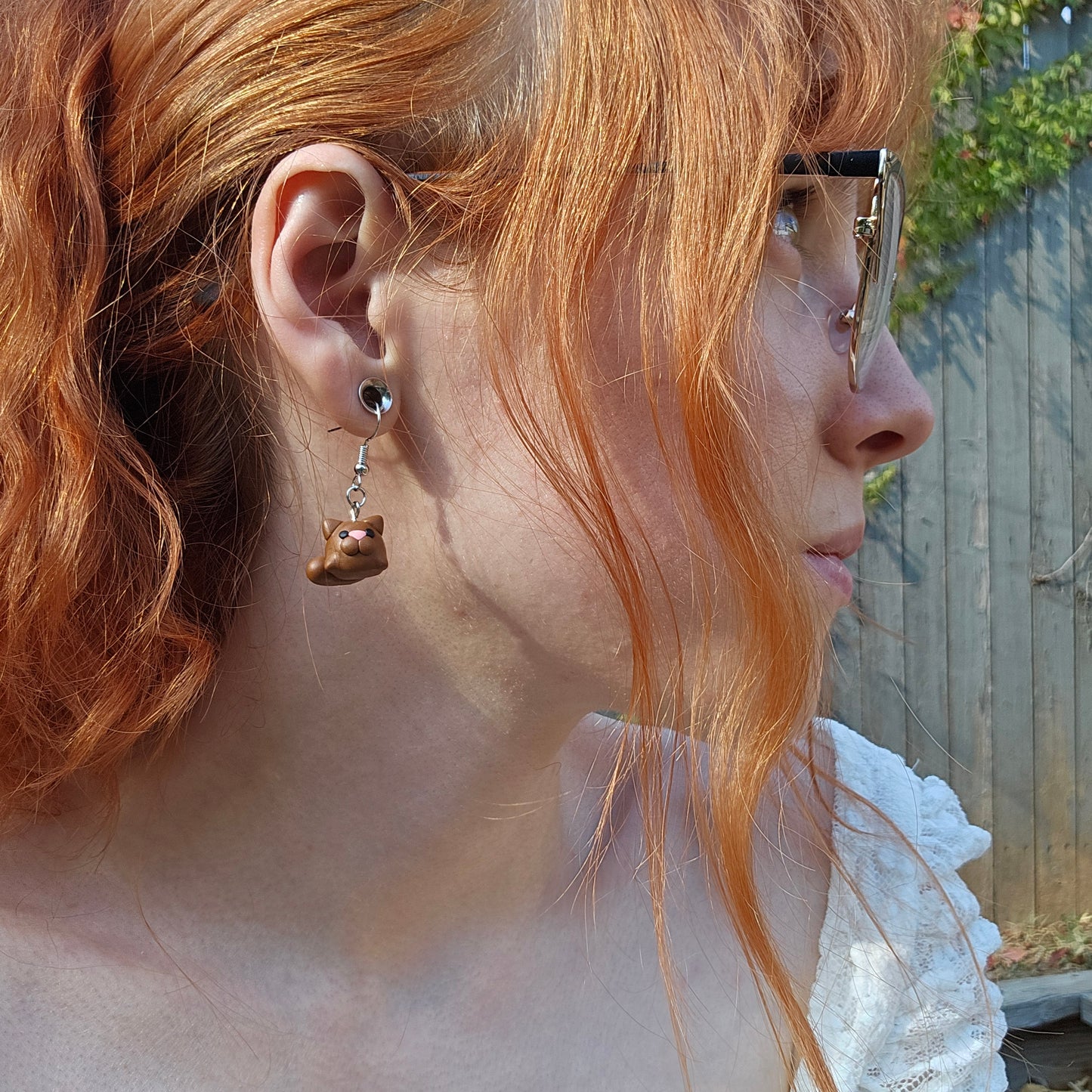 Brown Tabby Cat Earring