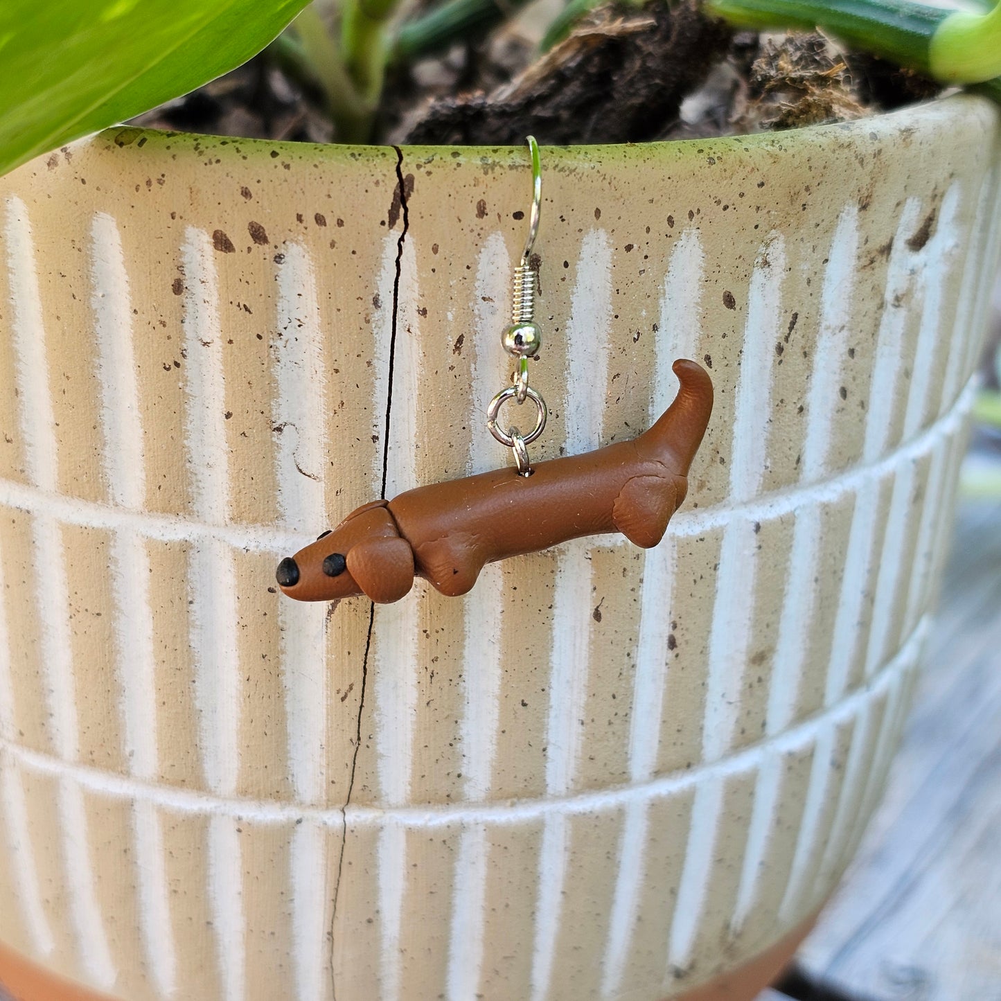 Dachshund Clay Earring