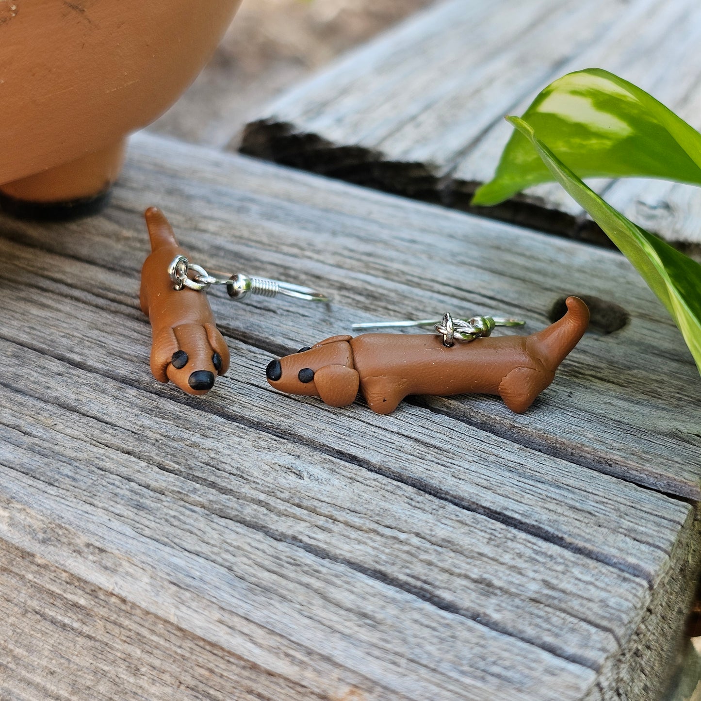 Dachshund Clay Earring