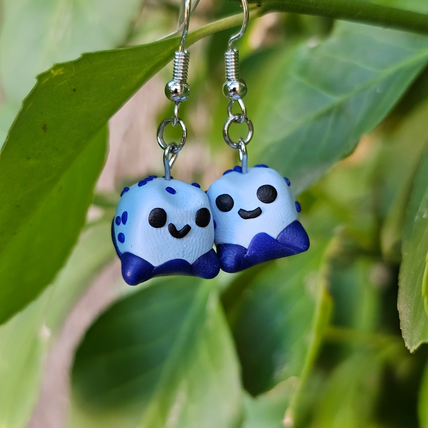 Blue Dart Frog Earrings