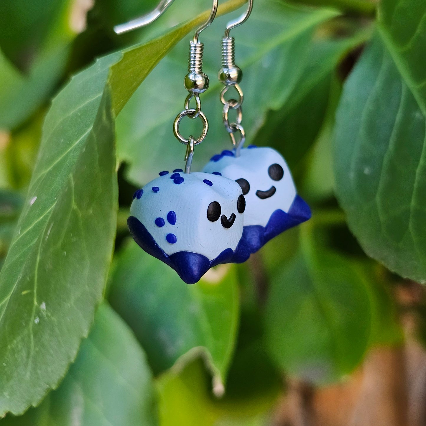 Blue Dart Frog Earrings