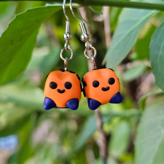 Orange Dart Frog Earrings