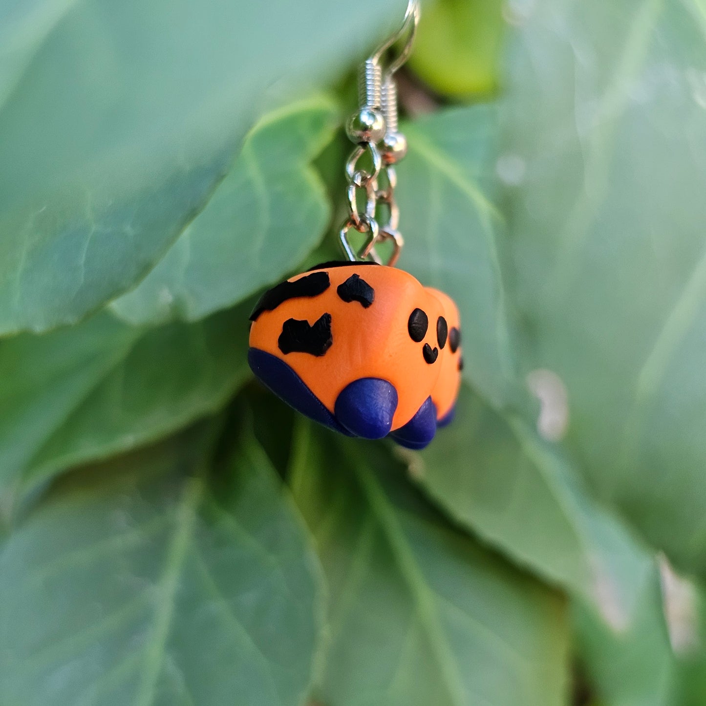 Orange Dart Frog Earrings