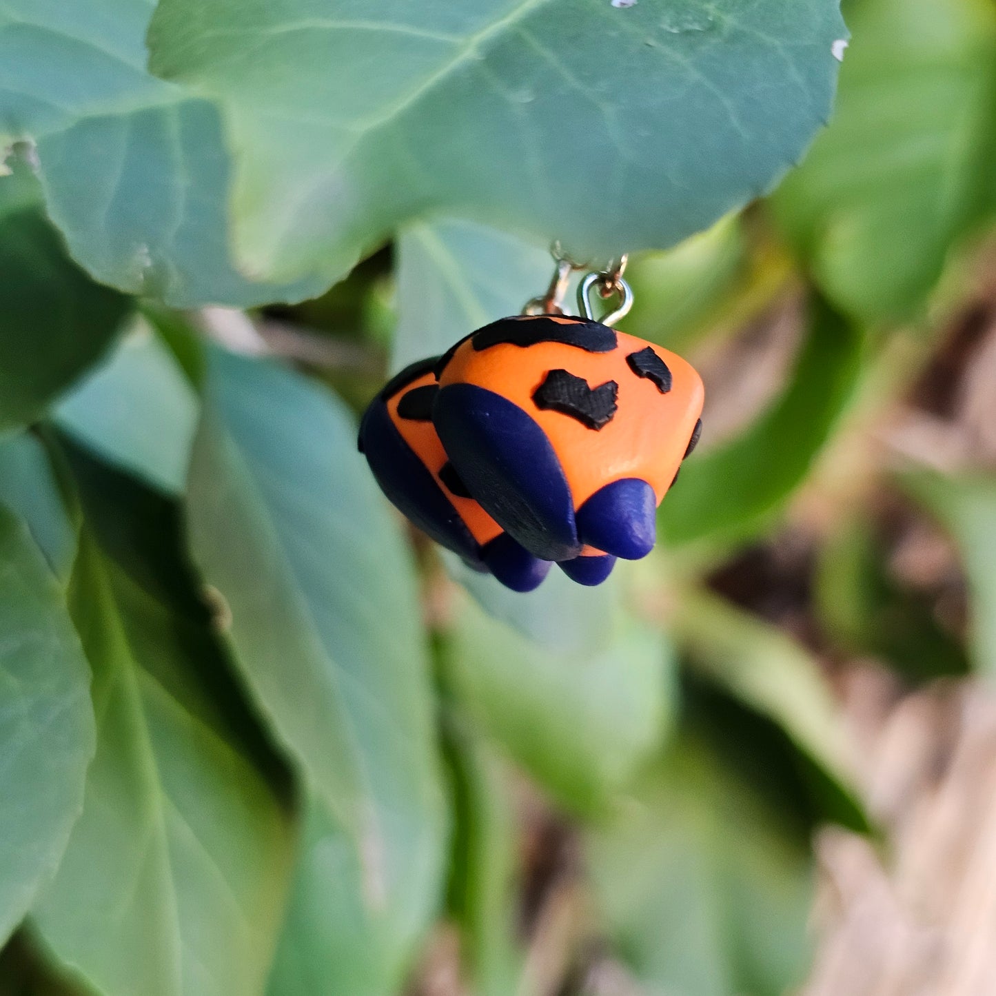 Orange Dart Frog Earrings