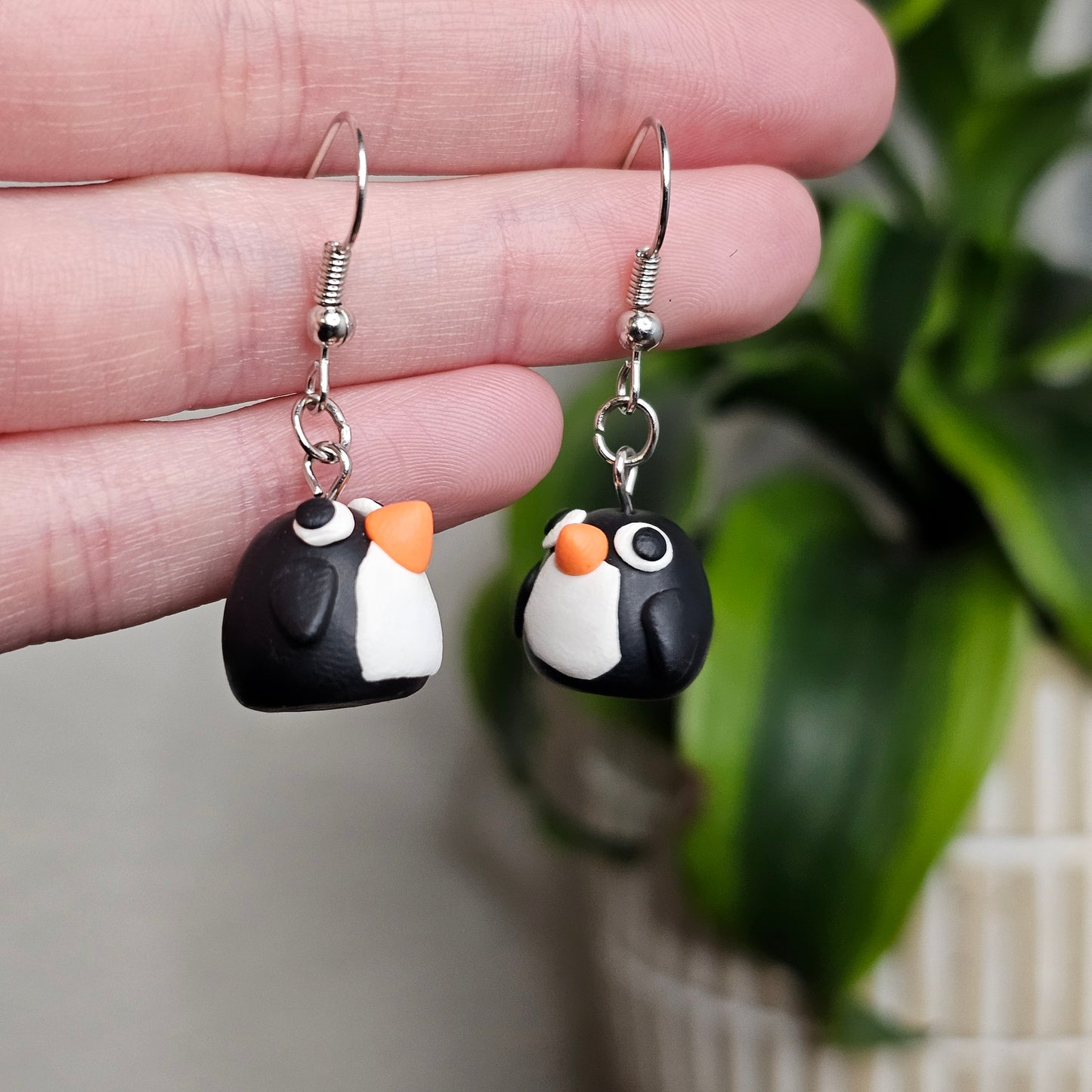 Penguin Clay Earrings