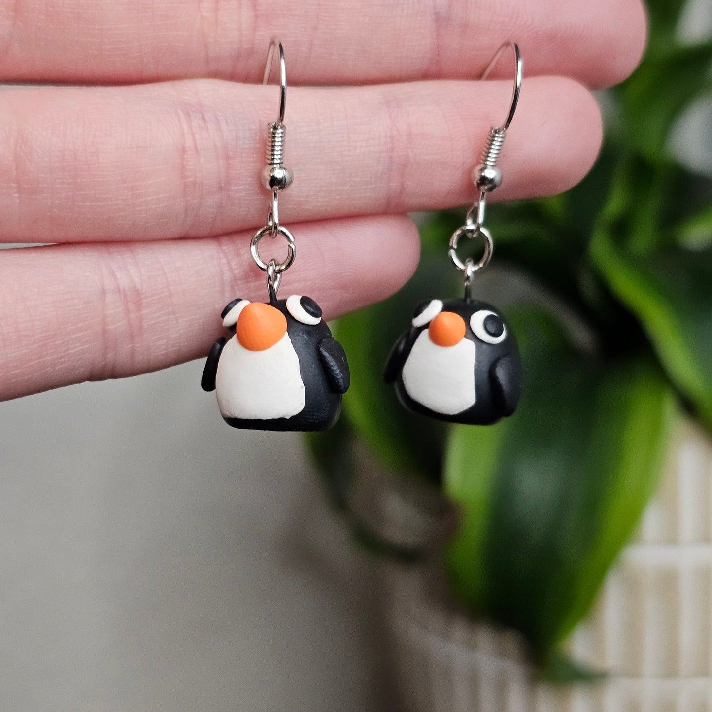 Penguin Clay Earrings