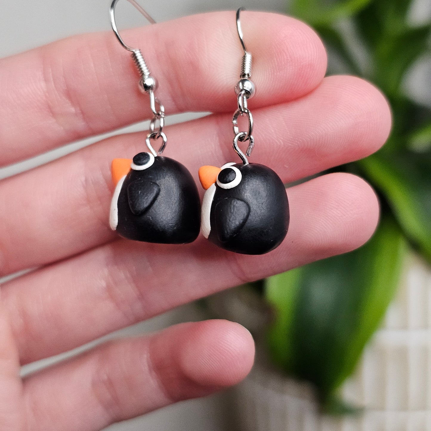 Penguin Clay Earrings