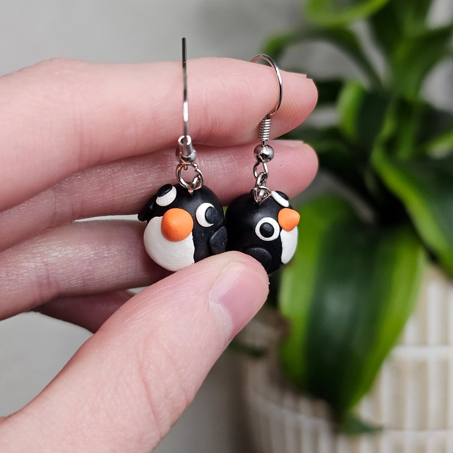 Penguin Clay Earrings