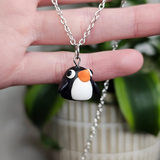 Penguin Clay Necklace