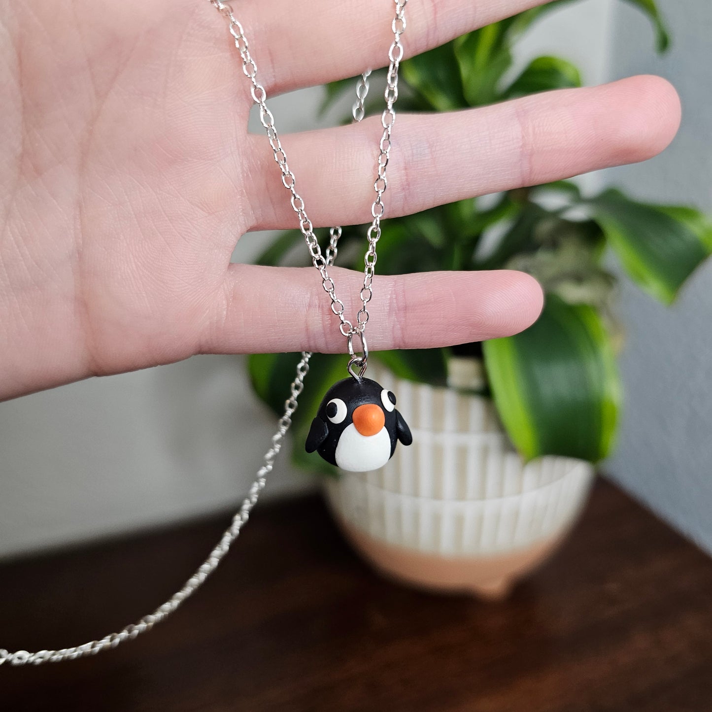 Penguin Clay Necklace