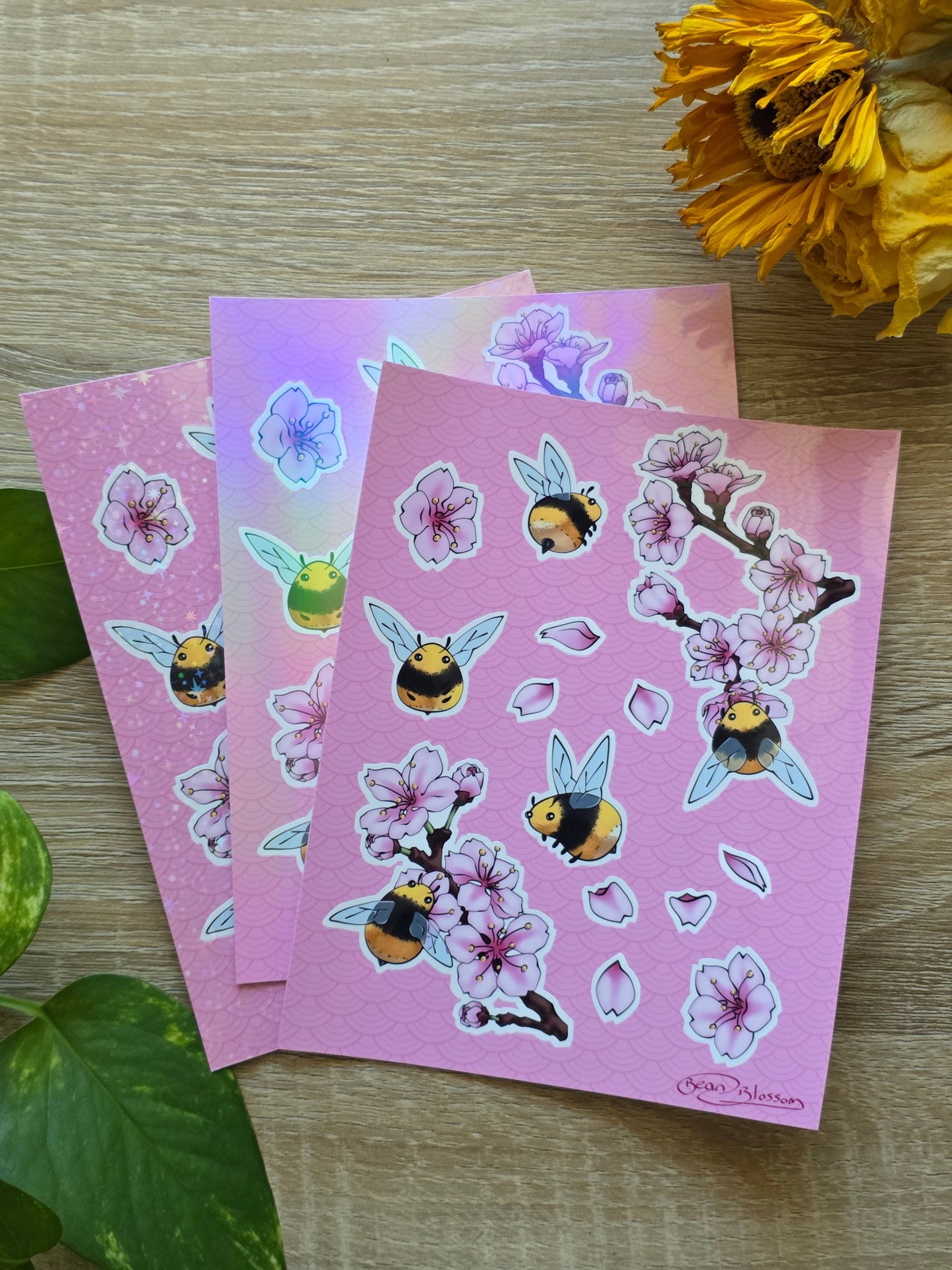 Sakura Bees Sticker Sheet
