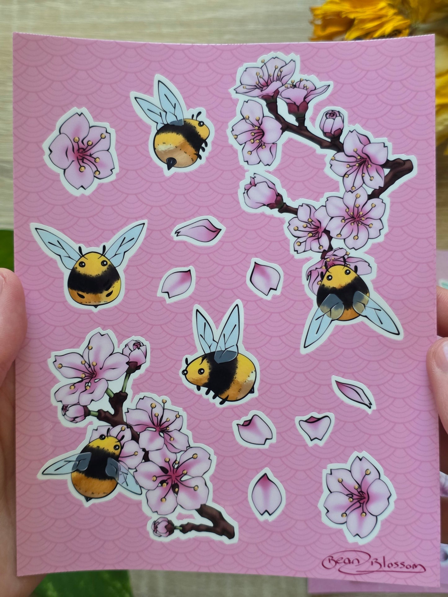 Sakura Bees Sticker Sheet