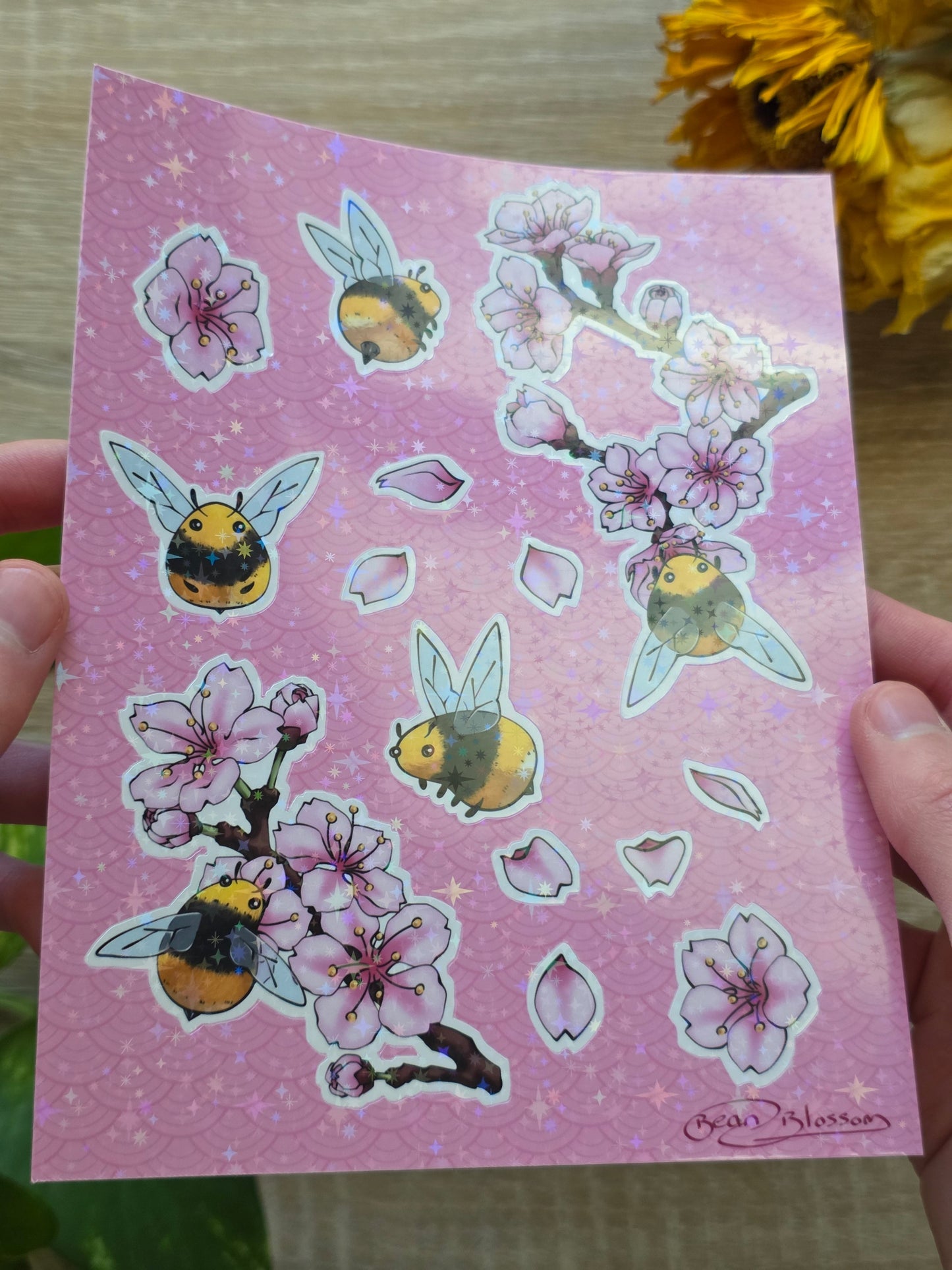 Sakura Bees Sticker Sheet