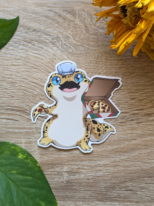 Pizza Gecko Vinyl Sticker