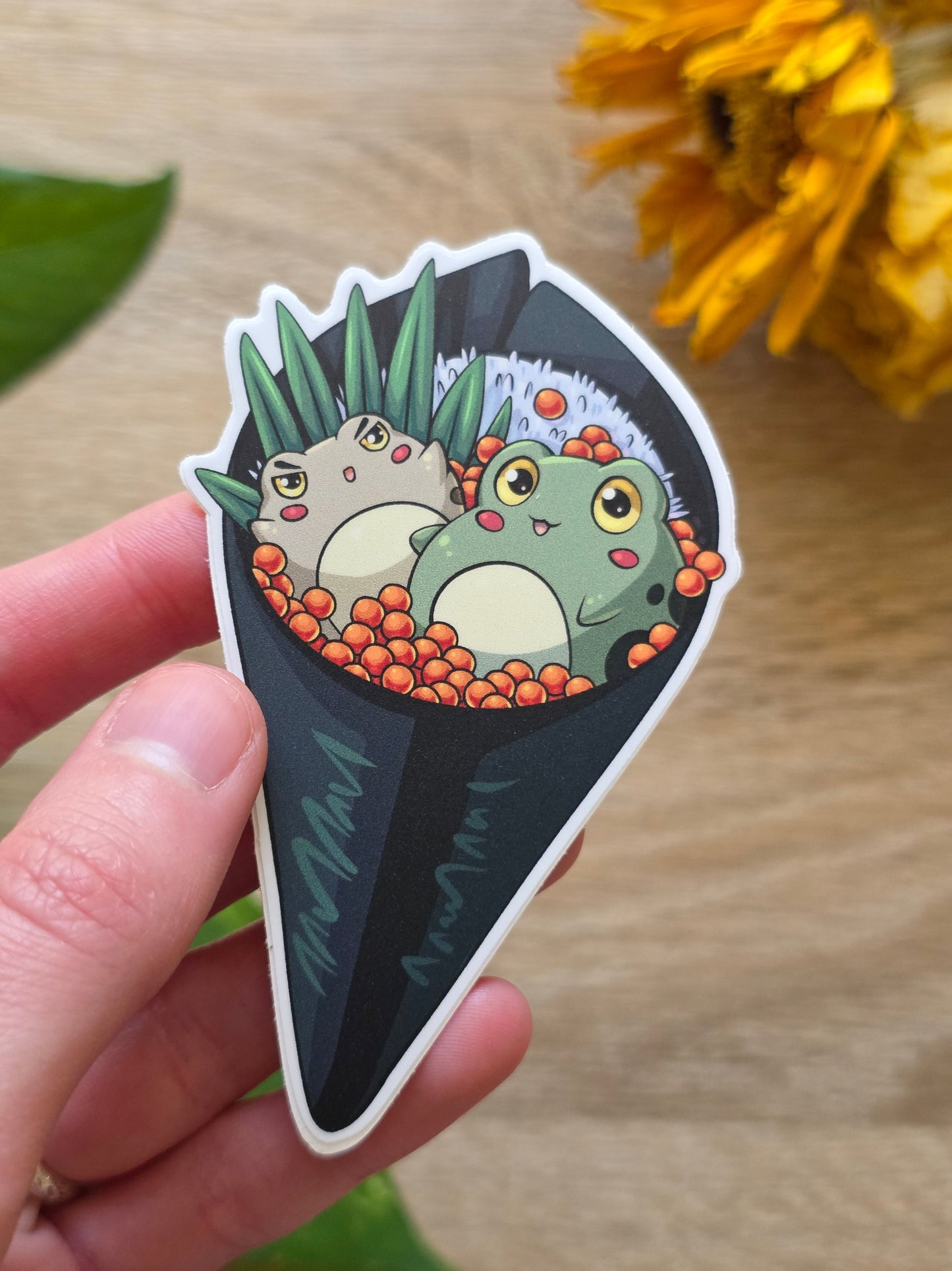 Cone Sushi Frog Vinyl Sticker