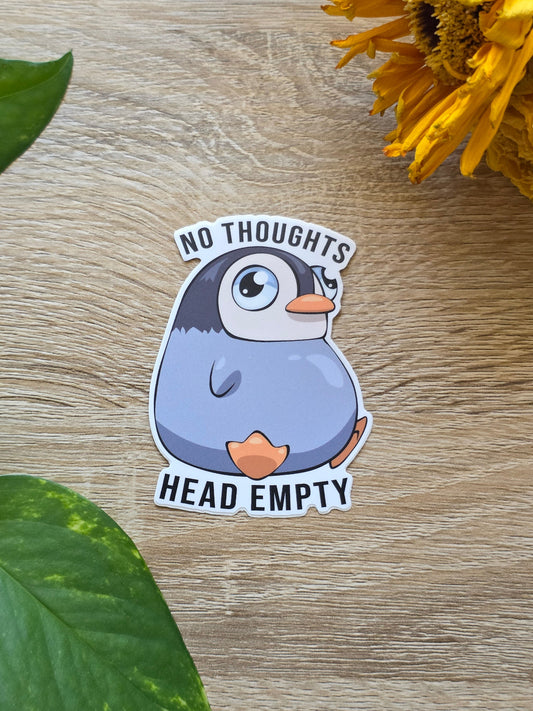 Head Empty Penguin Vinyl Sticker