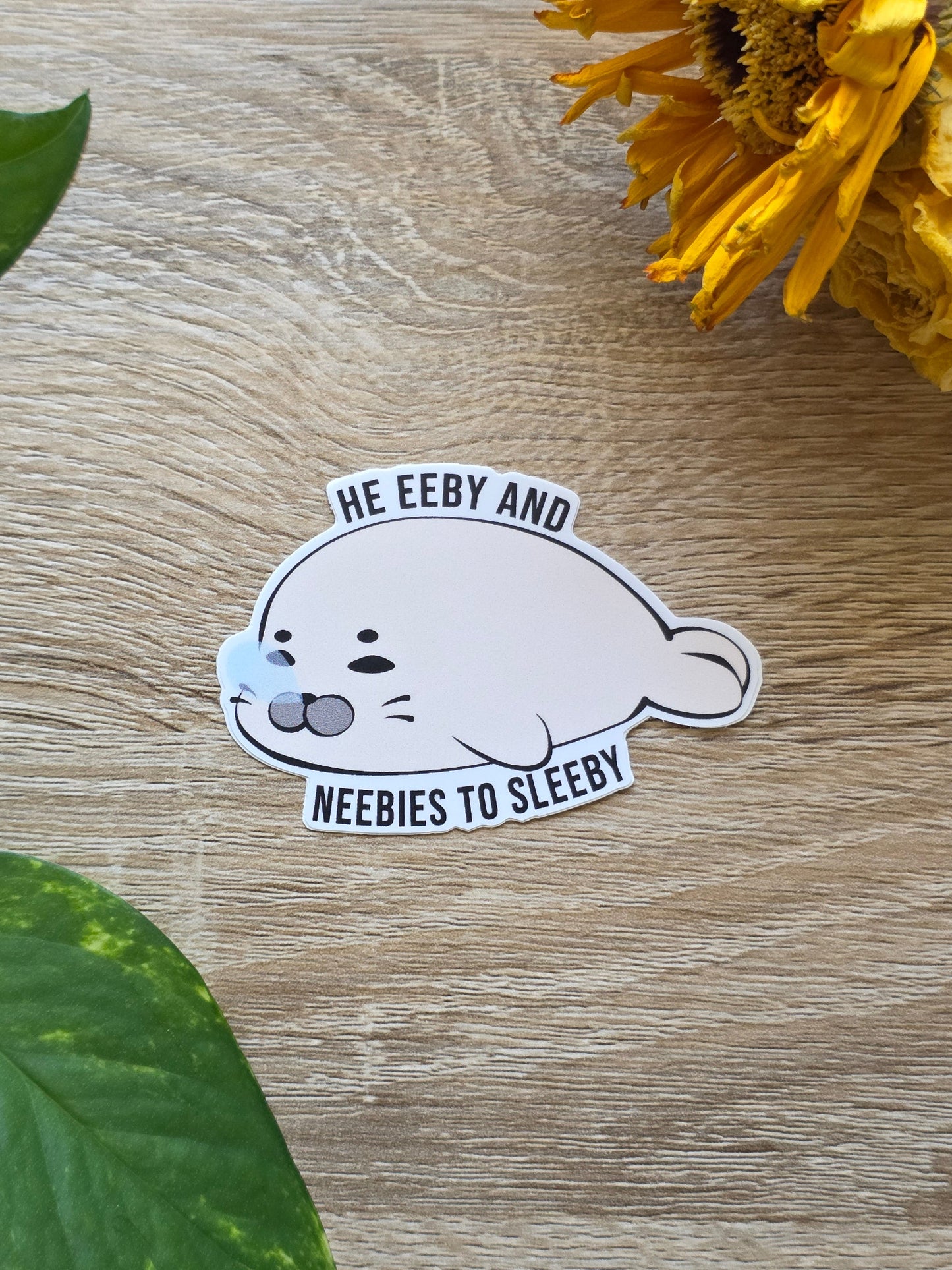 Sleepy Seal Vinyl Sticker