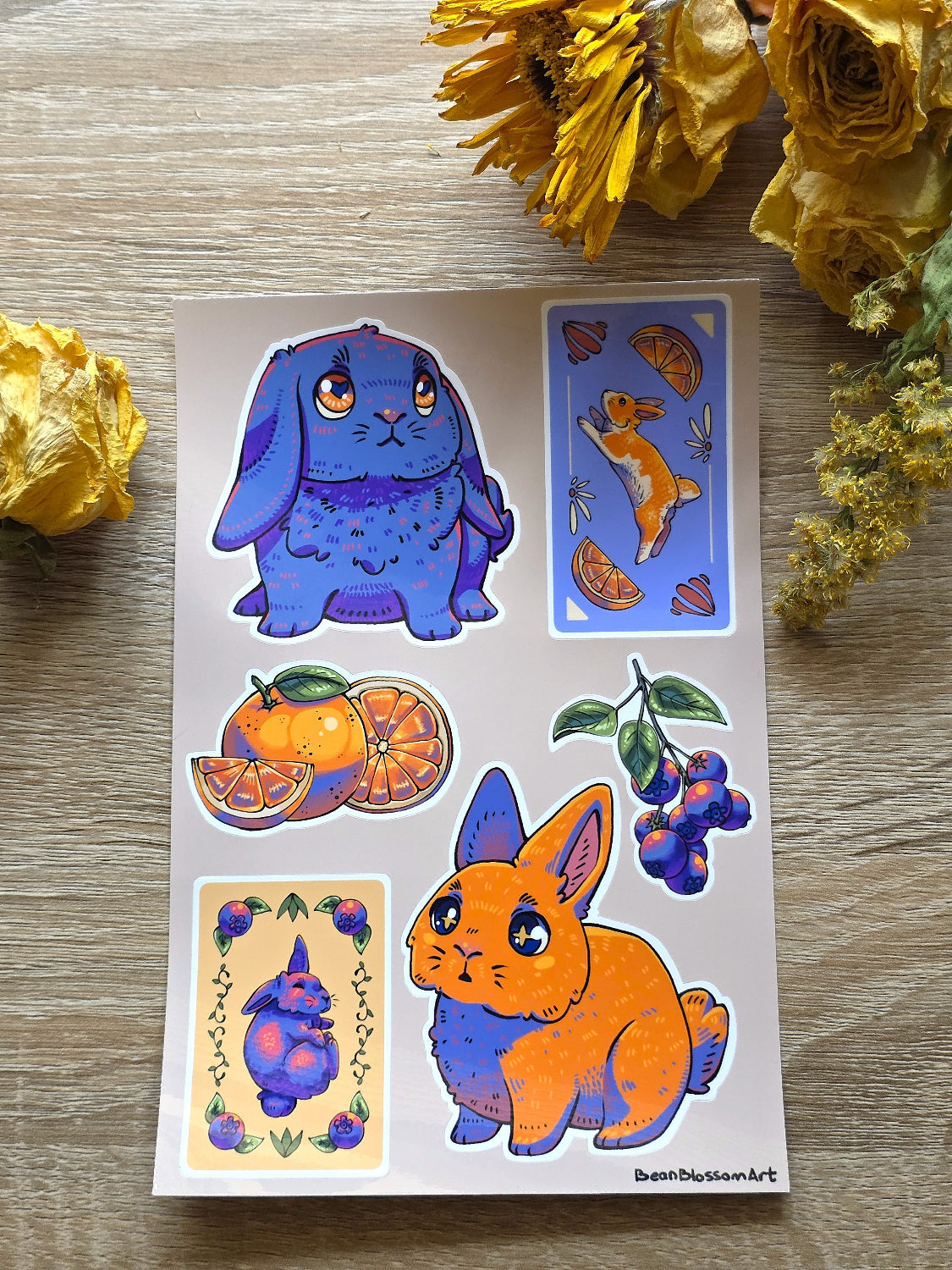 Fruit Bunnies Sticker Sheet