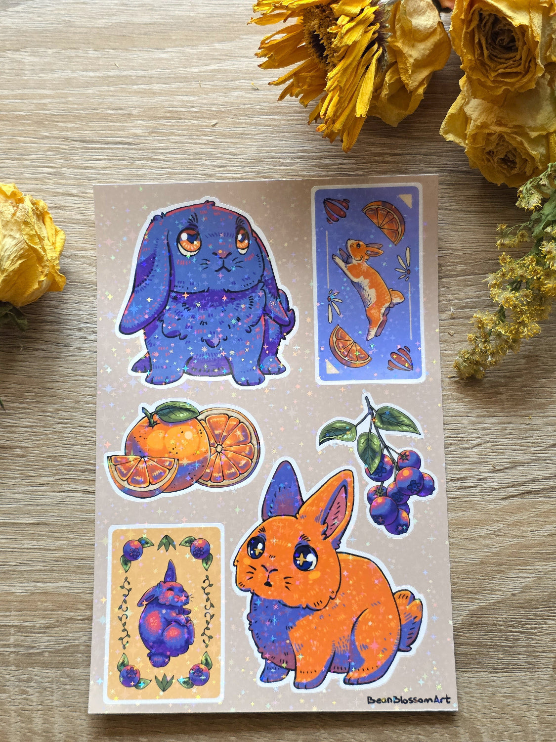 Fruit Bunnies Sticker Sheet