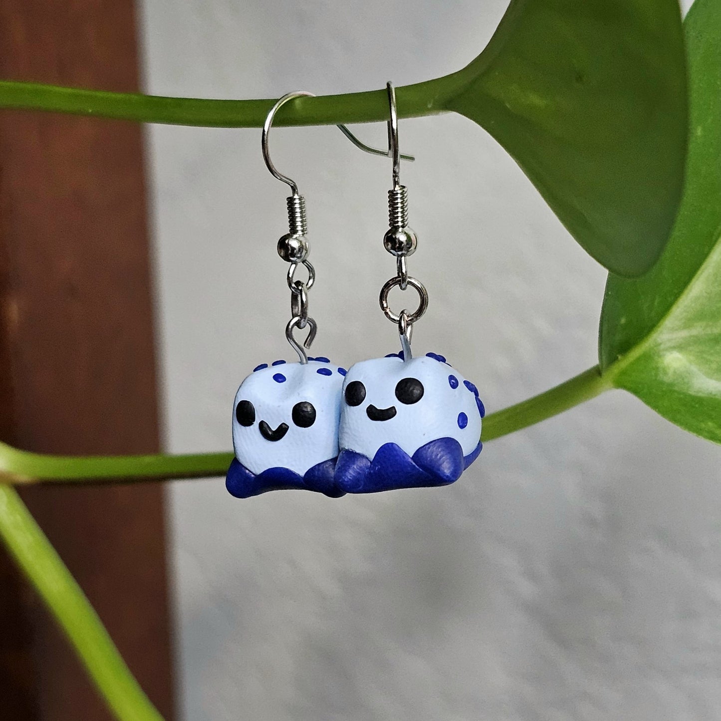 Blue Dart Frog Earrings